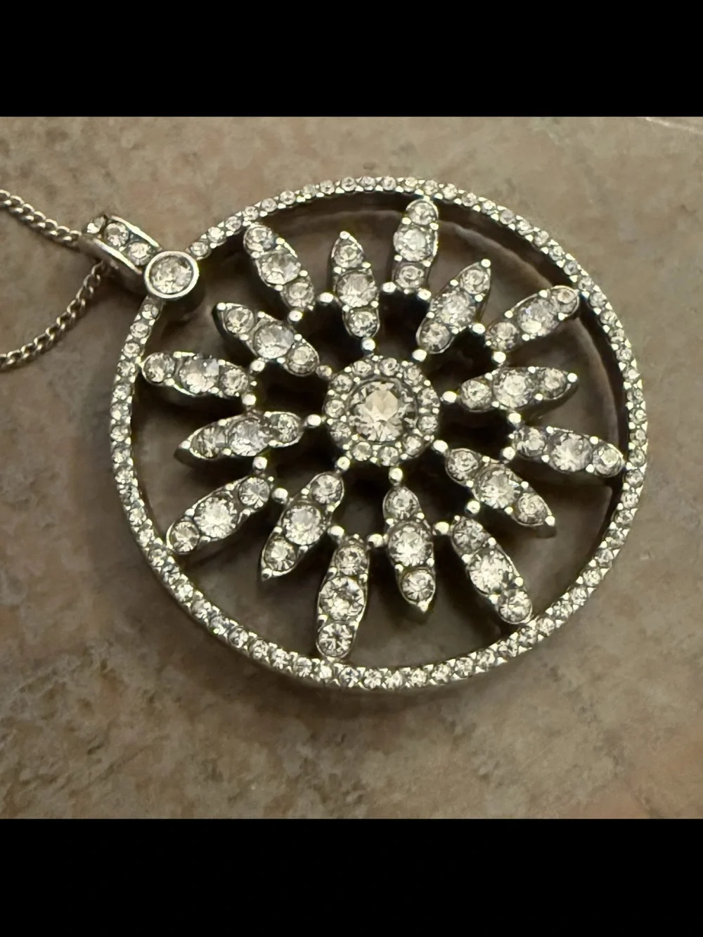 Brighton ILLUMINA FLAIR Silver Crystal Pendant Necklace Preowned With Dust Bag